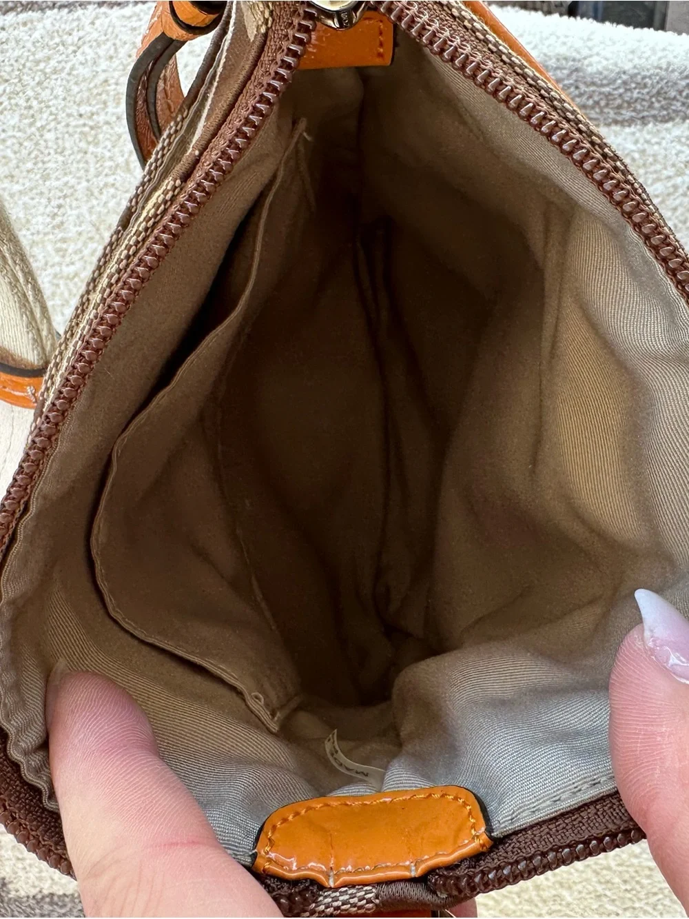 Coach Brown & Orange Signature Canvas Messenger Bag y2k